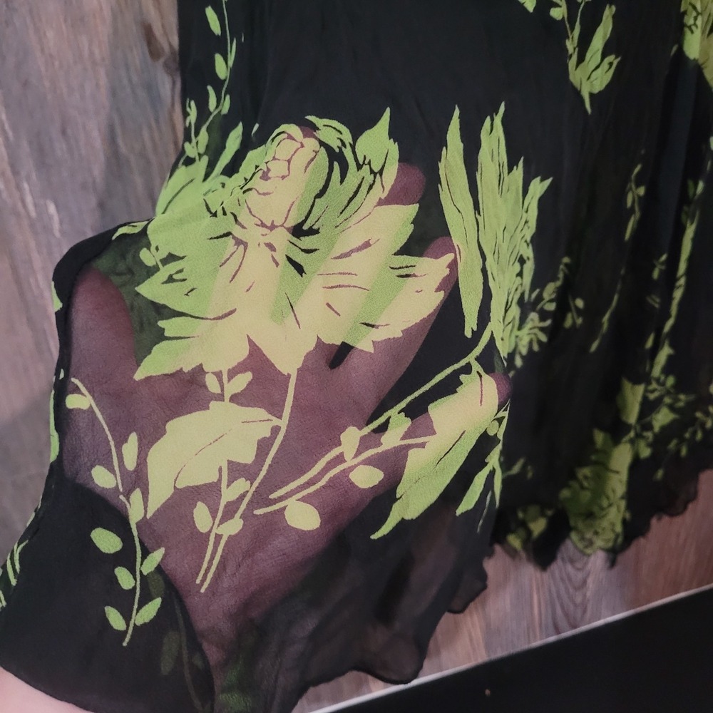 Jonathan Martin Silk Slip Dress Sz 12 SLIM FIT Bias Whimsigoth Fairy Pixie Hem - Picture 7 of 11